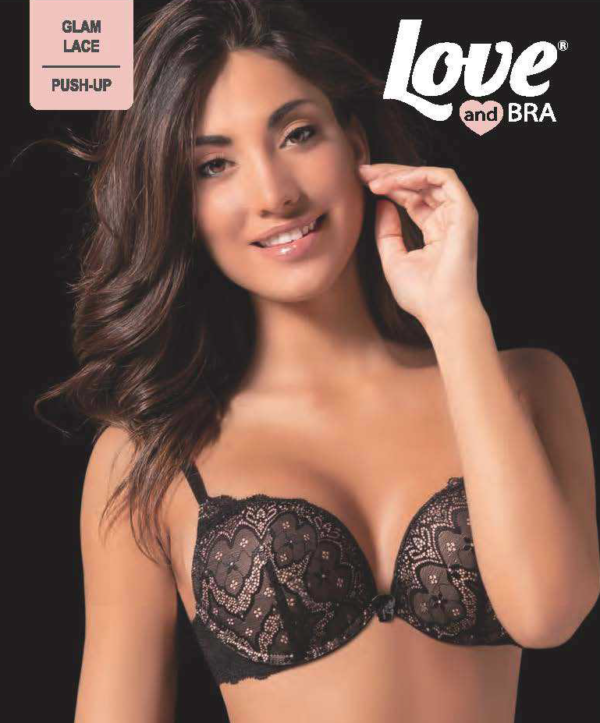 Reggiseno Elodie - Love&Bra - Reggiseno push-up in pizzo Glam coppa graudata con ferretto e scollatura a cuore.