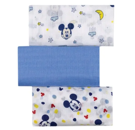 Quadrati - DISNEY - wx6103 - cielo -set-3-di-garza-cotone-VITTORIO-DI-VINCENZO-SRL