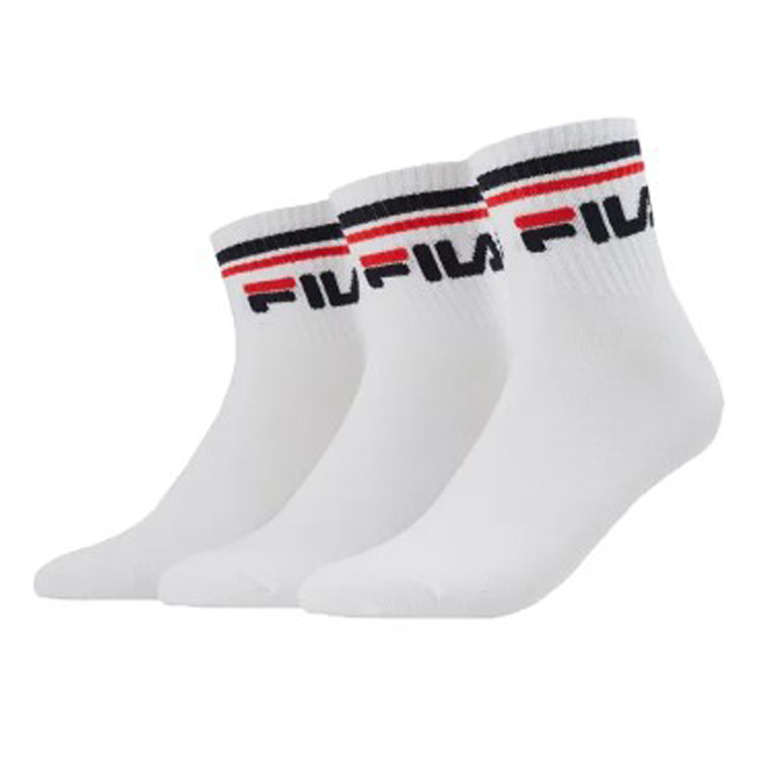 Calzini corti in cotone con righe ricamate Fila F9398