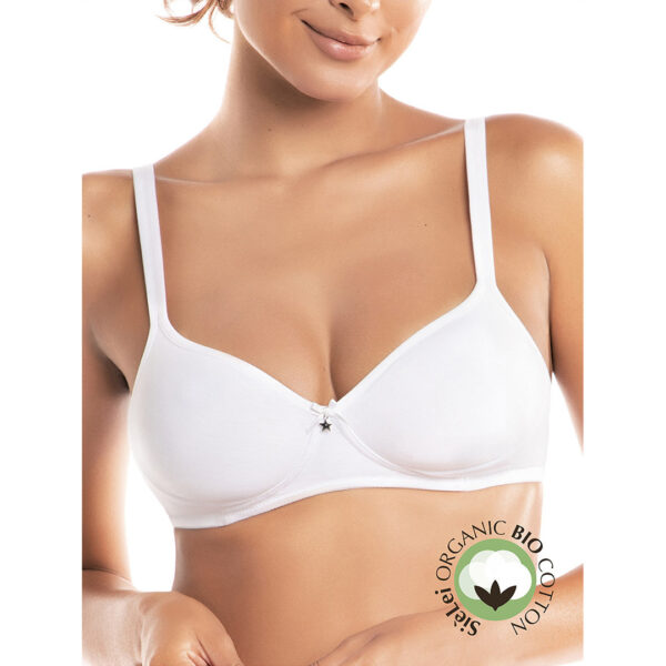 Meta Descrizione (135 caratteri senza spazi, punteggiatura inclusa): 1452 Reggiseno Sielei: Cotone biologico, comfort senza ferretto. Stile e sostenibilità in armonia. Scegli il benessere per te e per l'ambiente. #cotonebiologico #reggiseno #comfort #sostenibilità