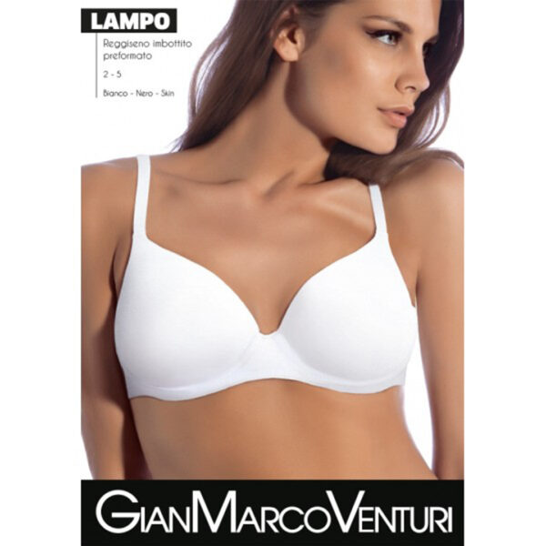 Lampo Reggiseno Gian Marco Venturi: stile, comfort e qualità. Coppe imbottite, ferretto, logo GMV, spallini regolabili. Scopri la lingerie di alta gamma!