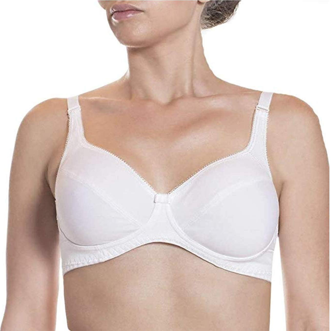 Il reggiseno senza ferretto Lepel 650 offre comfort e sostegno grazie alla fascia contenitiva e al cotone traspirante. Perfetto per un supporto naturale e duraturo.