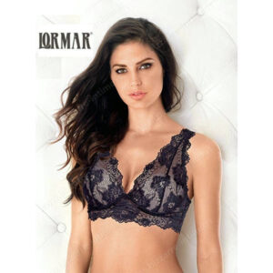 Gem Bralette Reggiseno Lormar: raffinato pizzo floreale, coppe push-up in gel invisibili e scollatura profonda. Sensualità, sostegno e comfort in un capo intimo versatile ed elegante.