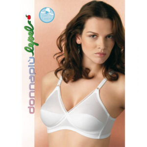 Il reggiseno Lepel Rita senza ferretto, con design incrociato e coppe 100% cotone, offre sostegno e comfort quotidiano. Perfetto per chi cerca praticità e stile.
