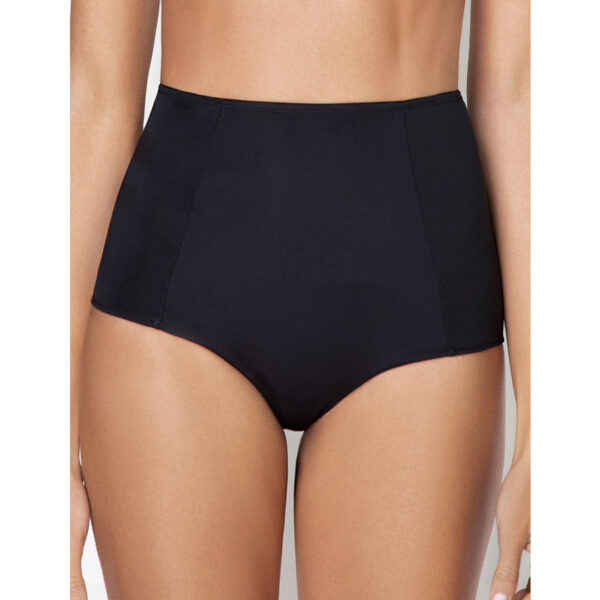 Lo slip alto Sièlei 2549 in microfibra morbida e contenitiva offre comfort e adattabilità a ogni silhouette, disponibile in nero, cipria e bianco.