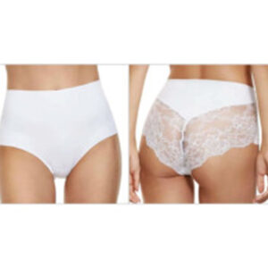 8016 Slip Jadea: slip midi in cotone elasticizzato con taglio laser e pizzo posteriore. Comfort senza segni e stile femminile per ogni occasione.