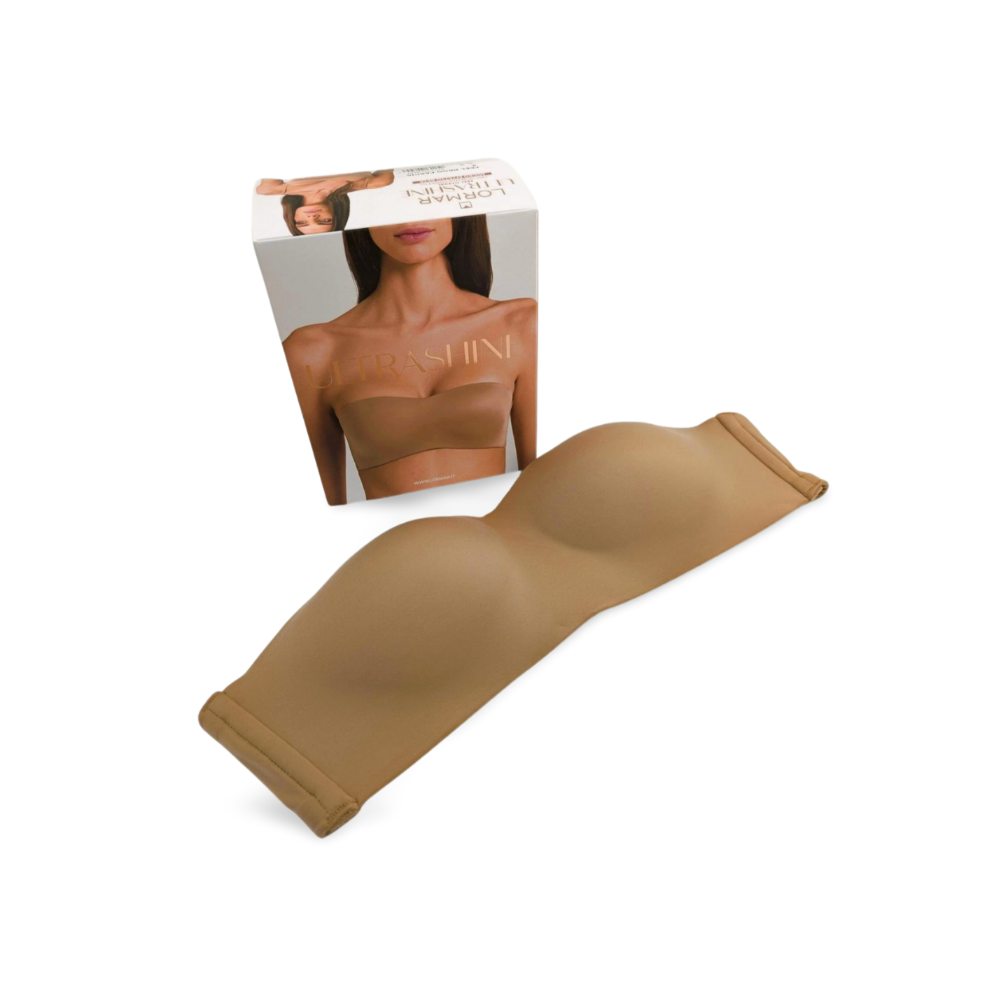 Reggiseno UltraShine Fascia FEEL 01434L Lormar: fascia senza ferretto in microfibra effetto seta, con coppe supersoft invisibili e spalline staccabili.